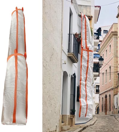 Dailygoods- Glijbaan 300 cm - Vuilniszak voor transport - Duurzaam polypropyleen - Draagvermogen 1000 kg - Stofvermindering - Efficiënt transport - Bouwglijbaan