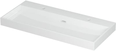 INK Urban Wastafel Porselein met 2 Kraangaten - 1000x450x80 mm - Glans Wit