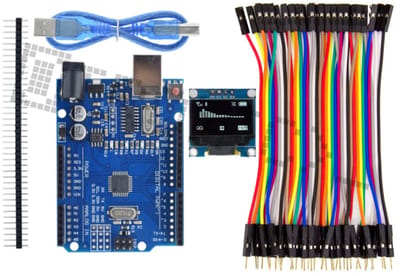 Starter Kit voor Arduino Uno R3 met 0.96 inch OLED Display & 40-Delige Dupont Kabelset