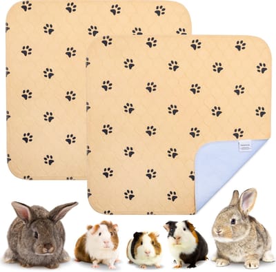 VANESTE Cavia Bodembedekking Strooiselmat met Antislip dots - Bodembedekking Knaagdieren en Konijnen - Stofvrij - Wasbaar - 75x75 cm - 2 Stuks