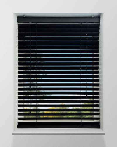 Houten Jaloezie - 50mm - Zwart - 40x130cm - Ladderkoord