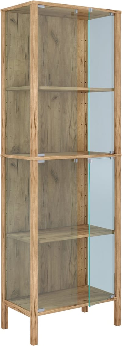 VCM Glasvitrine stehend Jensol XL – hohe Standvitrine mit ESG-Sicherheitsglas, Glasfront & Seitenteile, moderner Vitrinenschrank, ca. 178 x 60 x 35 cm