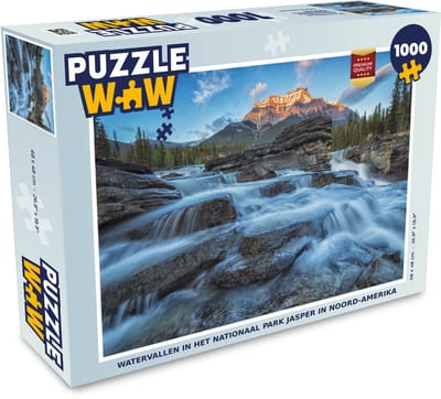 Puzzel Watervallen in het Nationaal park Jasper in Noord-Amerika - Legpuzzel - Puzzel 1000 stukjes volwassenen
