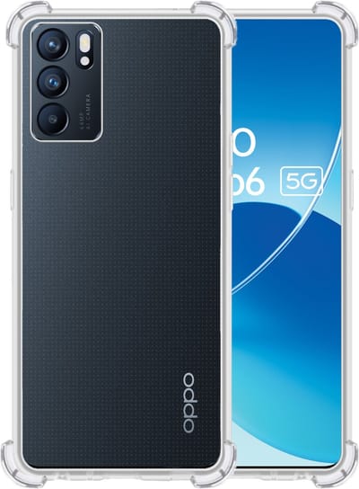 Hoesje - Geschikt voor OPPO Reno 6 - Sterk & Shockproof - Siliconen Shock Case - Hoes Cover - Telefoonhoes - Transparant