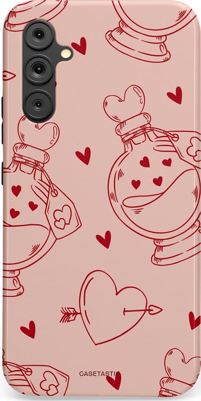 Casetastic Hoesje Geschikt voor Samsung A34 (5G) - Stijlvolle Beschermende Duo-layer Case - Zoete Liefdesflirt - Roze Rood - Pafrum - Love You - Valentijn