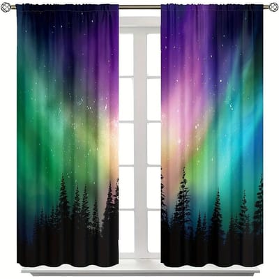 2 stuks Regenboog Kleurrijke Gordijnen Tunnelzak Abstract Gekleurde Contour Blok Baksteen Geometrisch 3D Print Patroon Gordijn Voor Slaapkamer W50xH130(CM)x2PCS-Grommet Top