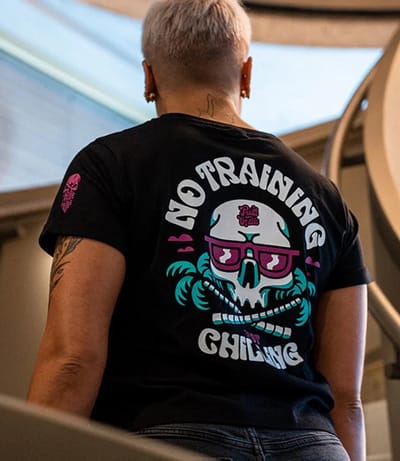PRiDEorDiE Dames T-Shirt "No Training" Zwart - L