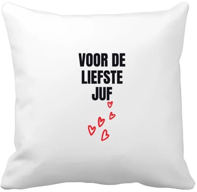 Akyol - voor de liefste juf Kussen hoes - Juf - cadeau juf - cadeau - bedankje juf - juffendag - lerares - 40 bij 40 cm