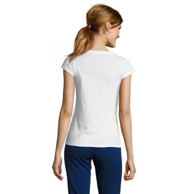 SOLS Dames/Dames Maan V Hals T-shirt (Wit)