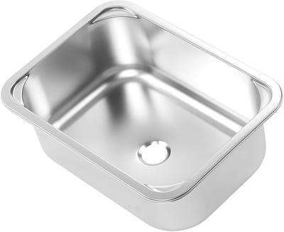 Allecto - RV Spoelbak - Handwasbak Roestvrij Staal - Efficiënte Afvoer - Zilver - Inbouw Spoelbak - Geschikt voor Jacht en Camper