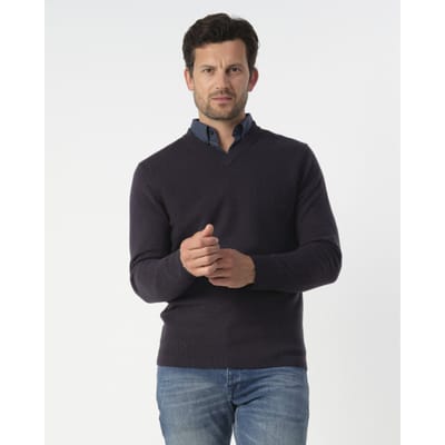 Campbell Trui Trui V Hals Harvey 099136 Night Sky Melange Mannen Maat - L
