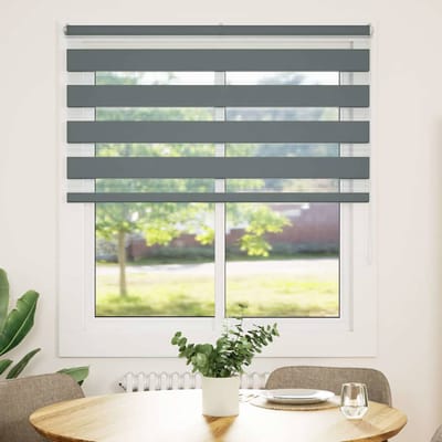 vidaXL - Zebra - rolgordijn - 130x150 - cm - stofbreedte - 125,9 - cm - donkergrijs
