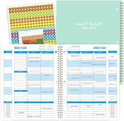 Studentenplanner 2024-2025 - Academische agenda - Studie organiseren - Op maat gemaakte vakjes - 215 x 289 cm - Groen
