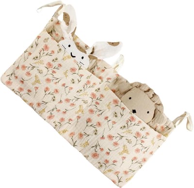 Babybed Organizer - Nachttas Kinderbed - Babykamer Opbergen - Onafhankelijke Vakken - 39 x 20 cm - Naturel