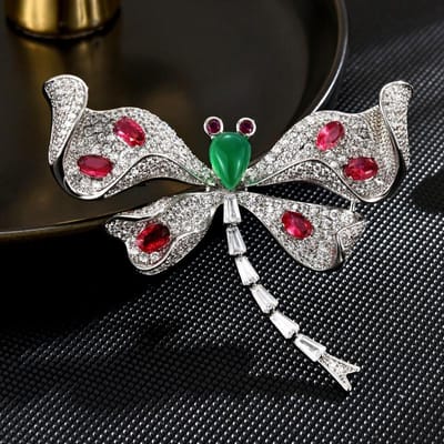 Dames Licht Luxe Design Elegante Vintage Libel Broche Modieuze Veelzijdige Niche Design Broche Dagelijkse Accessoires gray