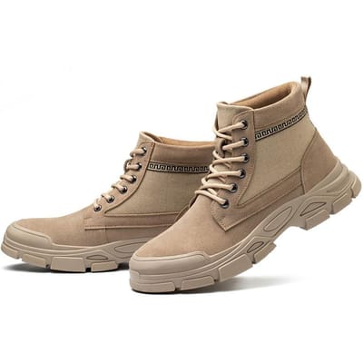 Chaussures de travail pour hommes à bout en plastique, anti-écrasement et anti-perforation, semelle souple résistante à l'usure, isolation, chaussures de protection électrique 46 brown
