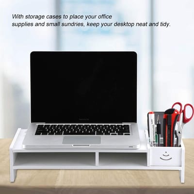 Dailygoods- Displaystandaard met opbergkoffer - Laptop standaard - Monitor verhoger - Bureau organizer - 15,04 x 7,87 x 3,94 inch - Comfort en gemak - Monitorstandaard