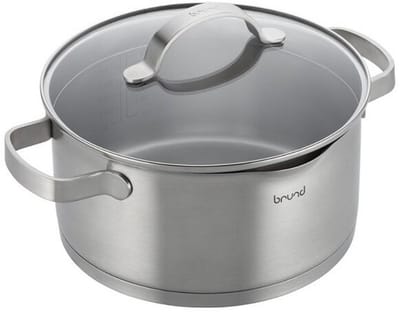 Brund Kookpan met Glazen Deksel 4L RVS