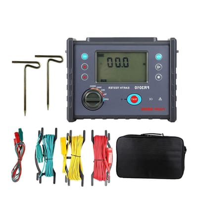 Aardingstester - Weerstandsmeter - Elektrische metingen - Groot LCD scherm - 600V - Zwart