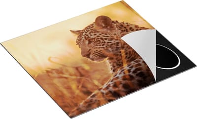 Chefcare Inductie Beschermer Luipaard Rust in de Zon - 60x50 cm - Afdekplaat Inductie - Kookplaat Beschermer - Inductie Mat