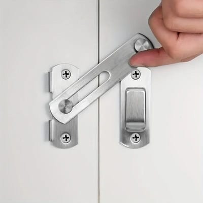 Loquet de protection de porte en acier inoxydable à 180 degrés, verrou de porte de grange coulissante, matériel de sécurité pour armoire de fenêtre, maison 1PC