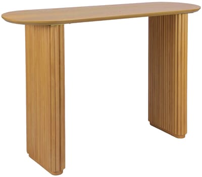 sweeek - Ovale sidetable van rubberhout met eikenfineer - gabrielle