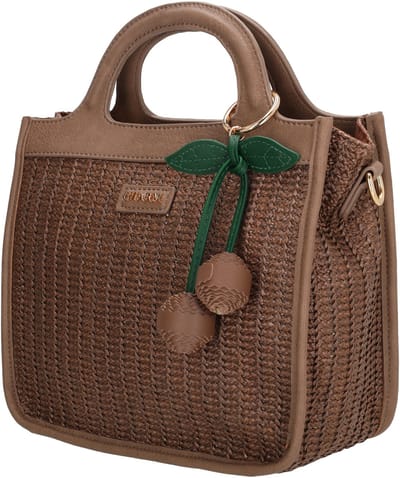 Charm London Bermondsey Handtas - Schoudertas - Dames - Rietlook - Mokka