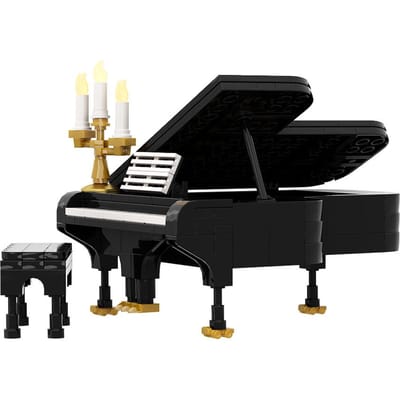 Gobricks Moc Droomrood Piano ZELF BOUWEN Blokken Woonkamer Display Stoel Pianist Creativiteit Steen Kinderspeelgoed