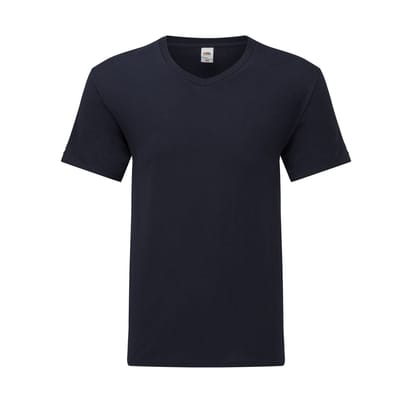 Fruit of the Loom Unisex Adult Iconisch V Hals T-shirt (Deep Navy)