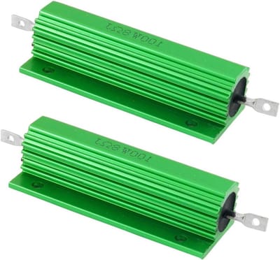 Aluminium Behuizing Weerstand - Draadgewonden Component - Elektronica Reparatie - 100 Watt Vermogen - 8 Ohm - Groen