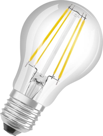 LEDVANCE Ultra-efficiënte LED spaarlamp, gloeilamp van glas met E27 fitting, warm wit (3-K), 4 Watt, vervangt conventionele 6-W gloeilamp, zeer efficiënt en energiebesparend, pakje van 1