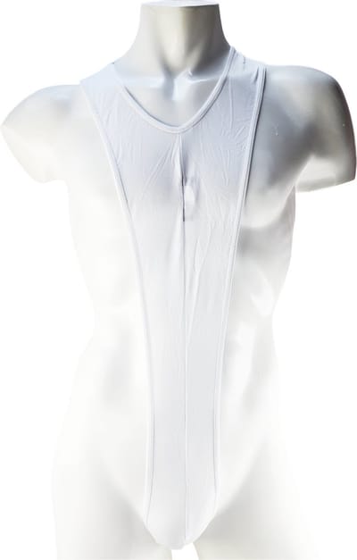 BamBella ® - Lingerie pak -Onesize - body suit - Heren- Erotische jumpsuit Man Wit rollenspel kleding valentijn voor mannen