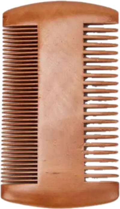 ARAMO® Essentials - Dubbelzijdige Houten Baardkam – Baard Anti-Klit Kam – Beard Comb – Beechwood – Ideaal Voor Baardolie - Bruin