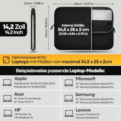 Universele Neopreen Laptoptas voor 14-14.2 Inch - Veelzijdige Bescherming en Stijl - 42 Ontwerpen
