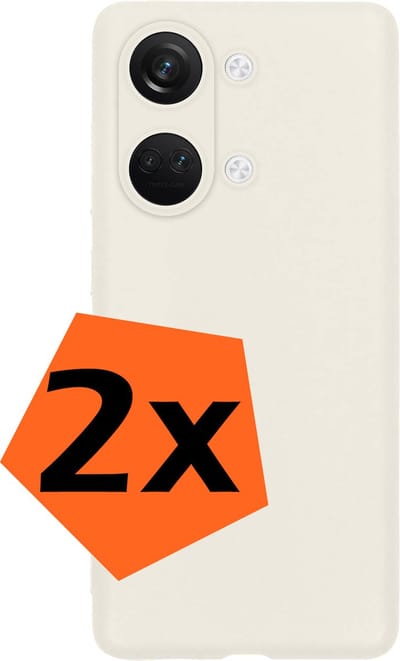 Hoes - 2 Stuks - Geschikt voor OnePlus Nord 3 - Sterk & Shockproof - Case Siliconen - Back Cover - Telefoon Hoes - Wit
