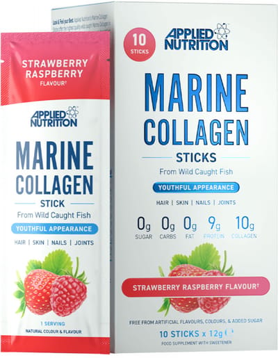 Applied Nutrition Marine Collagen Sticks (10x12g) Strawberry Raspberry - Eiwitten - Collageen