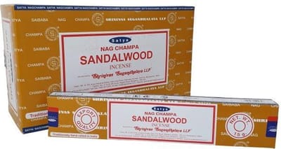 Sandalwood Wierook - Nag Champa - Sandelhout wierookstokjes - 12 pakjes per doos
