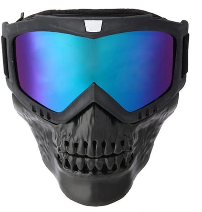 OmGoods - Dailygoody - Motorbril - Afneembaar gezichtsmasker - Ideaal voor motorrijders - Zwart - Helmmasker - Perfect voor buitenactiviteiten - Geschikt voor s