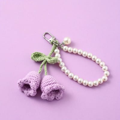 Handgemaakte Bloem Gebreide Sleutelhanger Sleutelring Vrouwen Gehaakte Wol Bloem Blad Sleutelring Kettingen Handtas Bedels Cadeaus white