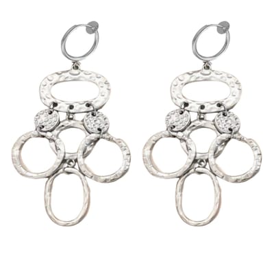 Klem oorbellen- zilverkleur-lang-geen gaatje-Charme Bijoux