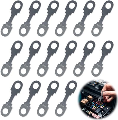 16 stuks autostripzekeringen, bladzekeringen, 50 A, bladzekeringen, platte zekeringsstrips, autobeveiliging, accessoires voor auto, camper, hifi
