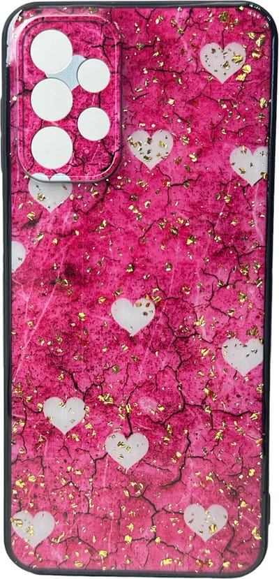 Silicone Hoesje Print - Backcover - Geschikt voor Samsung Galaxy A73 5G - Roze Hartjes