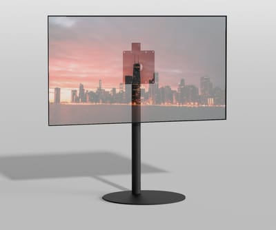 TV vloerstatief SPHERE 100 Design Tv standaard Trendy Zwart Staal 32-65” - VESA 200x200