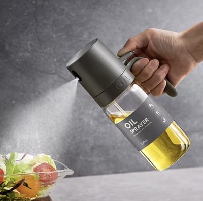 Flavers ® - Olijfolie sprayer - glazen oliefles - Grijs - Olie en azijnstel - Olie Diffuser - Olijfolie Verstuiver - Azijnspray - Olie Pomp Bakspray - glas - Navulbaar - oil spray - Olijfolie Fles - 250 ml - oliefles - oliefles glas - bbq spray