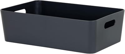 Opbergbox Antraciet - Opbergmand Mand - Kasten Ordenen - Robuust Kunststof - 39x25x12 cm
