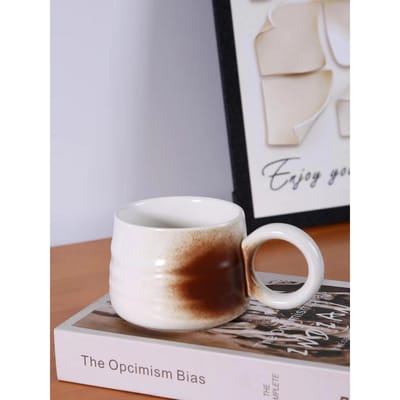 Japanse Eenvoudige Retro Mok Keramische Kop Niche Koffiekop Kantoor Persoonlijkheid High-End Kop Souvenir Cadeau 370ML gray