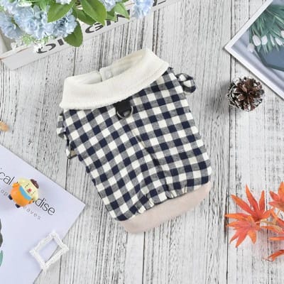 Herfst Winter Huisdier Korte Ruitkraag Top Casual Warme Jas Honden Kraag Kleding Hond Kerstkleding Hondenkleding voor Kleine Honden XL
