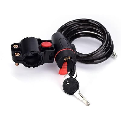 Antidiefstal fietsslot, mountainbike slotkabel met sleutel voor buitensportuitrusting black