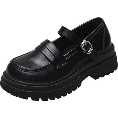 Retro Kleine Leren Schoenen Dames Nieuwe Mode Britse Stijl Grote Neus Casual Comfortabel Mary Jane Schoenen Dames 40