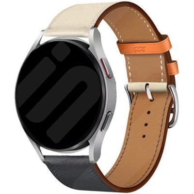 Huawei Watch GT 5 - 46mm leren duo bandje (wit/donkerblauw)
